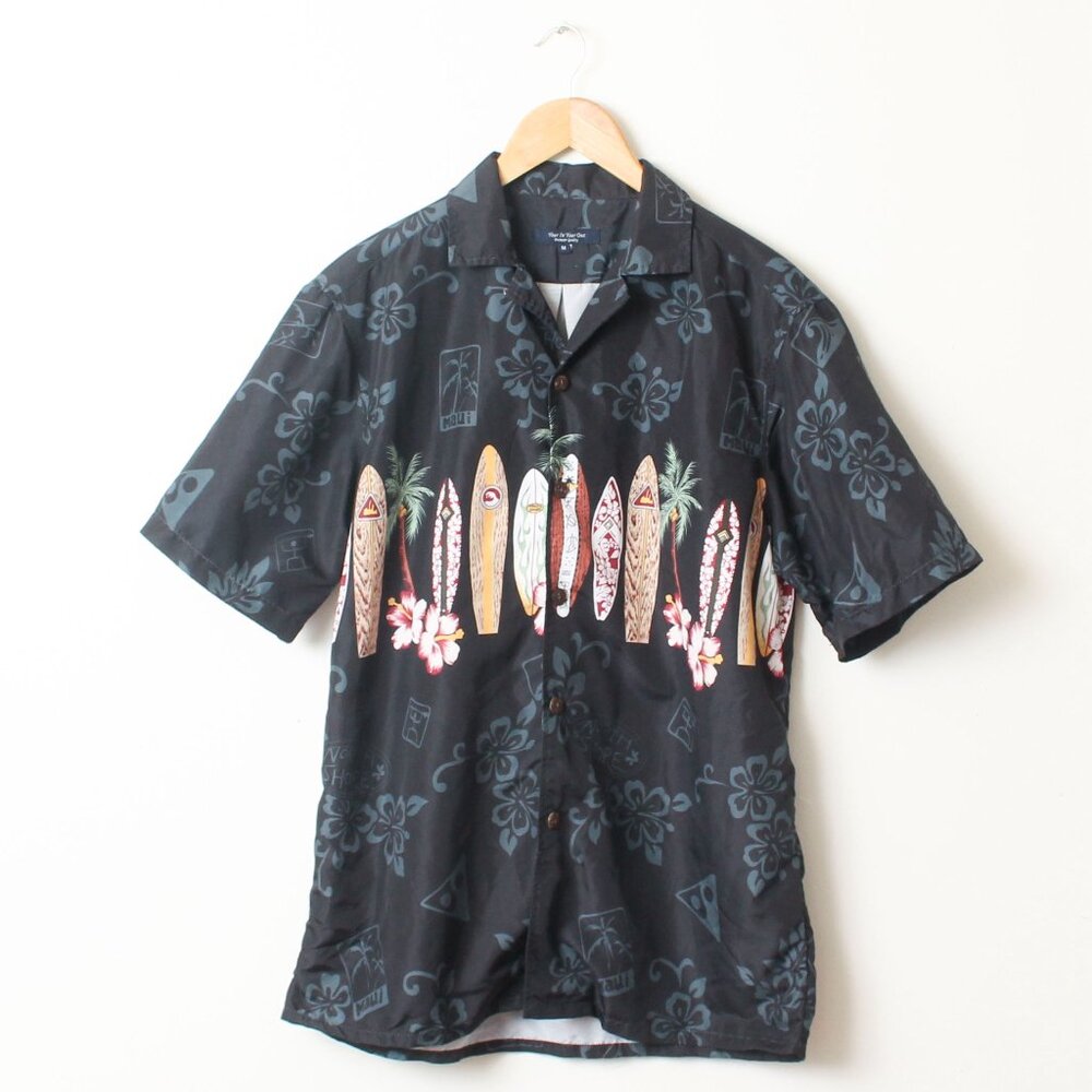 Hawaii Surf Shirt Men Medium Maui Short Sleeve